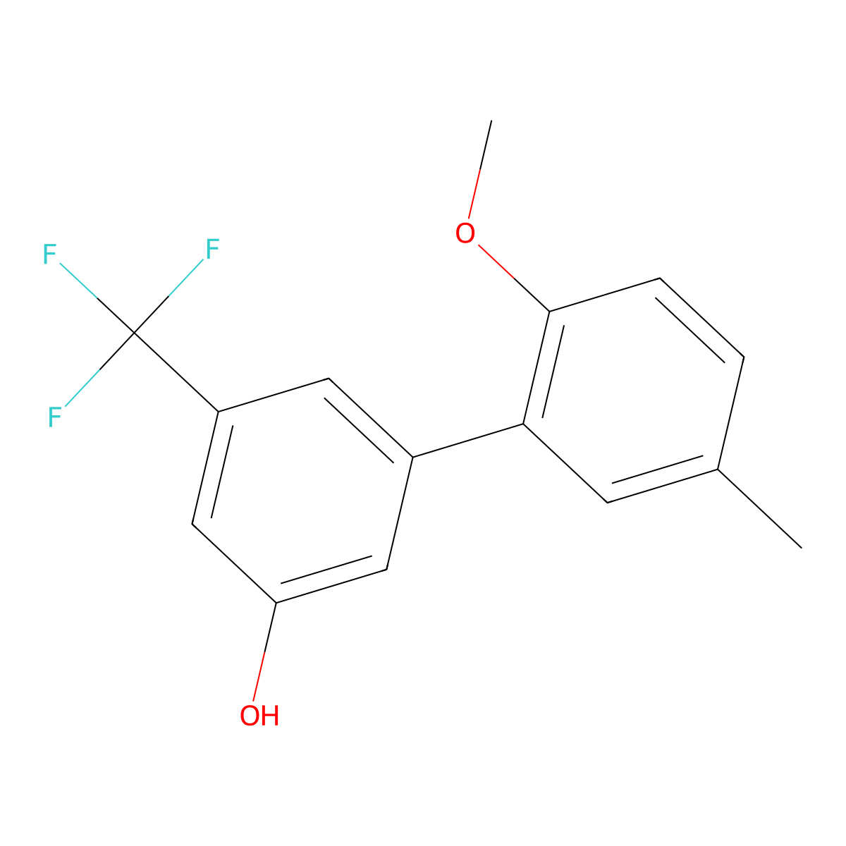 5-(2-Methoxy-5-methylphenyl)-3-trifluoromethylphenol molecular structure, CAS 1261952-41-3