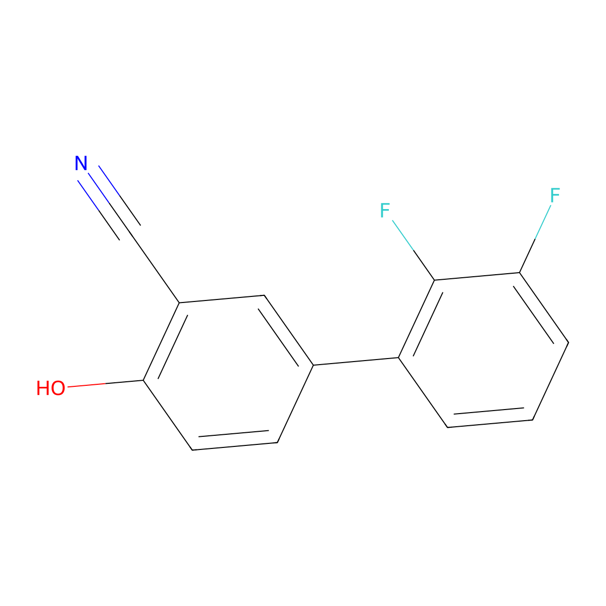 2-Cyano-4-(2,3-difluorophenyl)phenol molecular structure, CAS 1261952-54-8