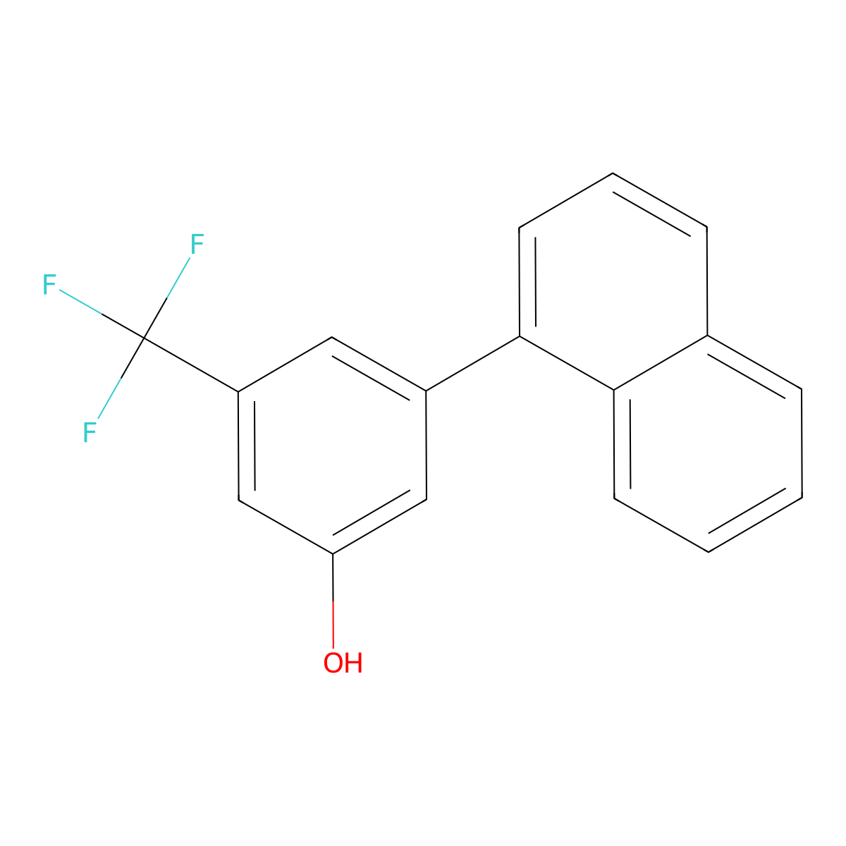 3-(Naphthalen-1-yl)-5-(trifluoromethyl)phenol molecular structure, CAS 1261952-56-0