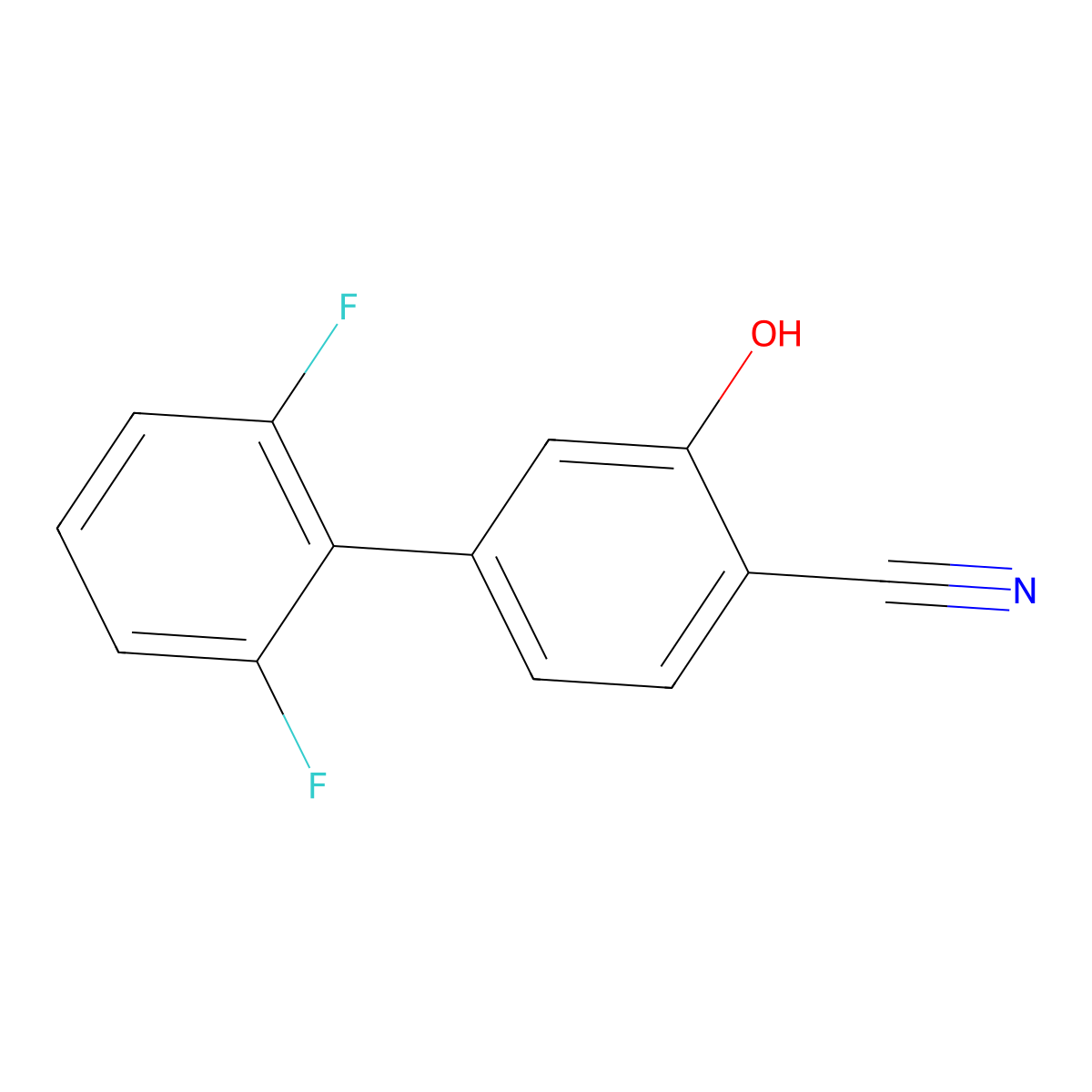 2-Cyano-5-(2,6-difluorophenyl)phenol molecular structure, CAS 1261952-58-2