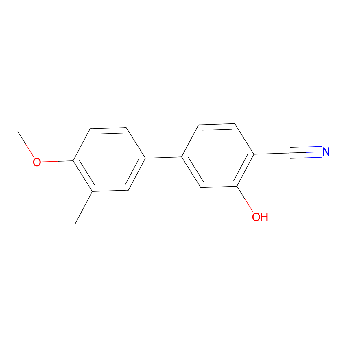 2-Cyano-5-(4-methoxy-3-methylphenyl)phenol molecular structure, CAS 1261952-63-9