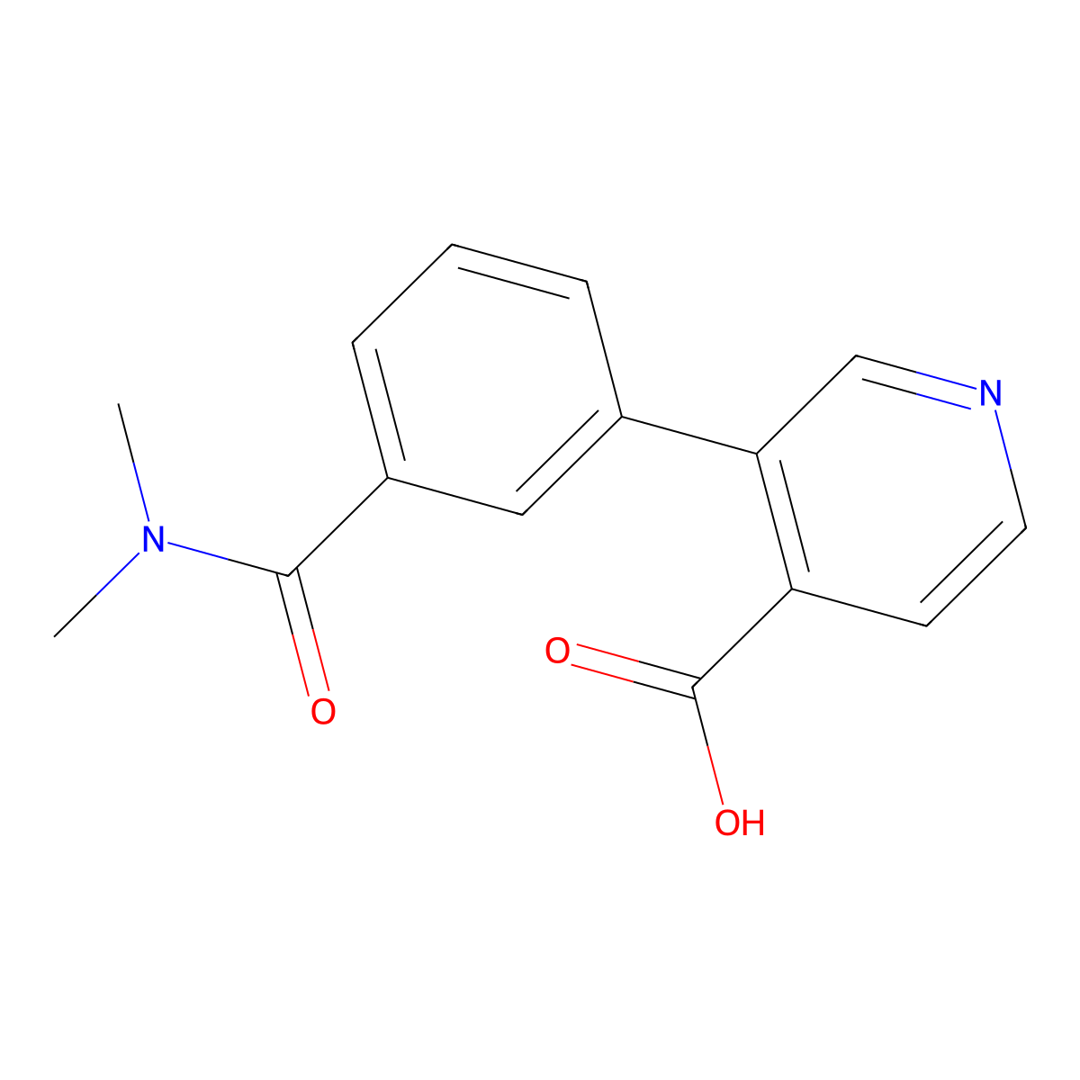 3-[3-(Dimethylcarbamoyl)phenyl]pyridine-4-carboxylic acid molecular structure, CAS 1261952-64-0