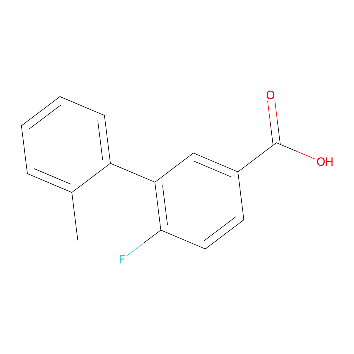 4-Fluoro-3-(2-methylphenyl)benzoic acid molecular structure, CAS 1261952-70-8