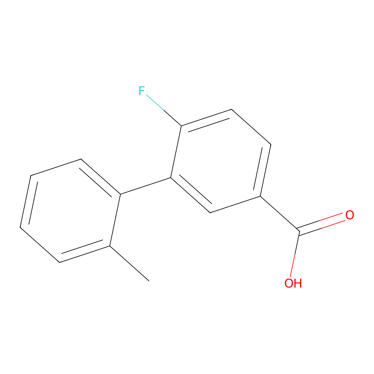 4-Fluoro-3-(2-methylphenyl)benzoic acid molecular structure, CAS 1261952-70-8