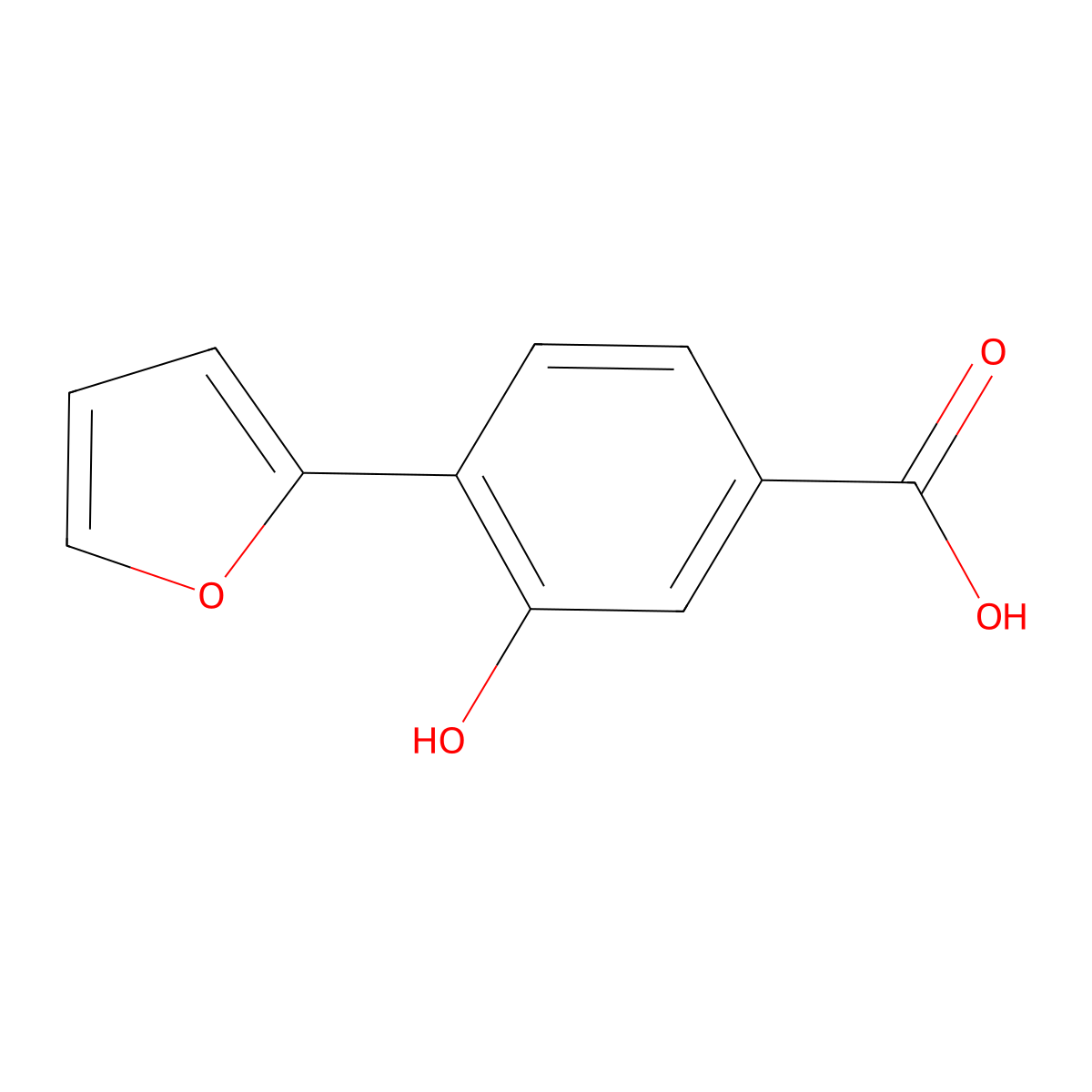 4-(Furan-2-YL)-3-hydroxybenzoic acid molecular structure, CAS 1261952-76-4