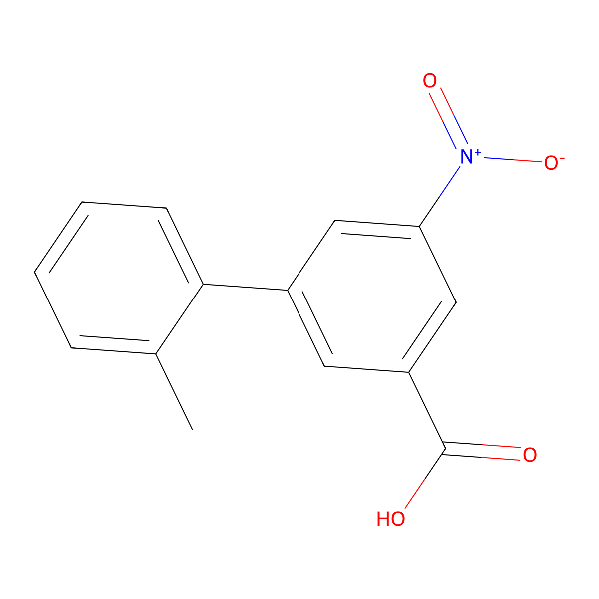 3-(2-Methylphenyl)-5-nitrobenzoic acid molecular structure, CAS 1261952-79-7