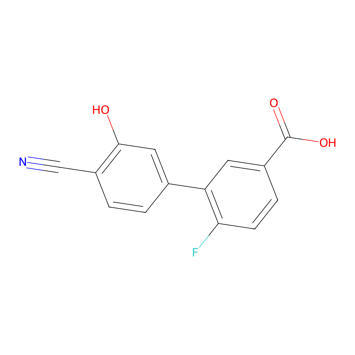 5-(5-Carboxy-2-fluorophenyl)-2-cyanophenol molecular structure, CAS 1261952-80-0
