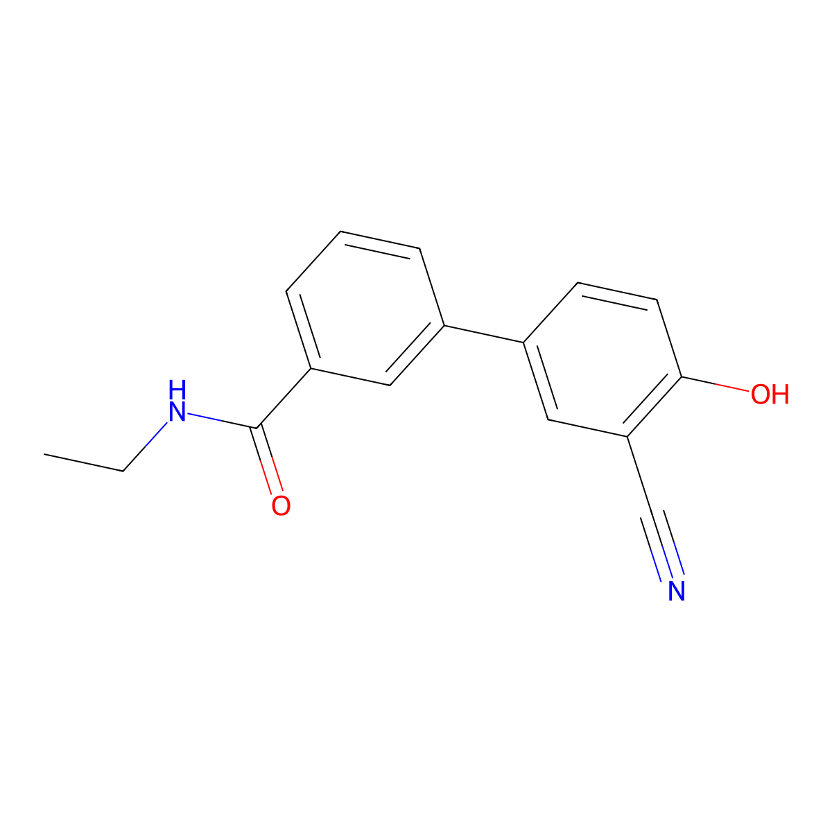 2-Cyano-4-[3-(N-ethylaminocarbonyl)phenyl]phenol molecular structure, CAS 1261952-85-5