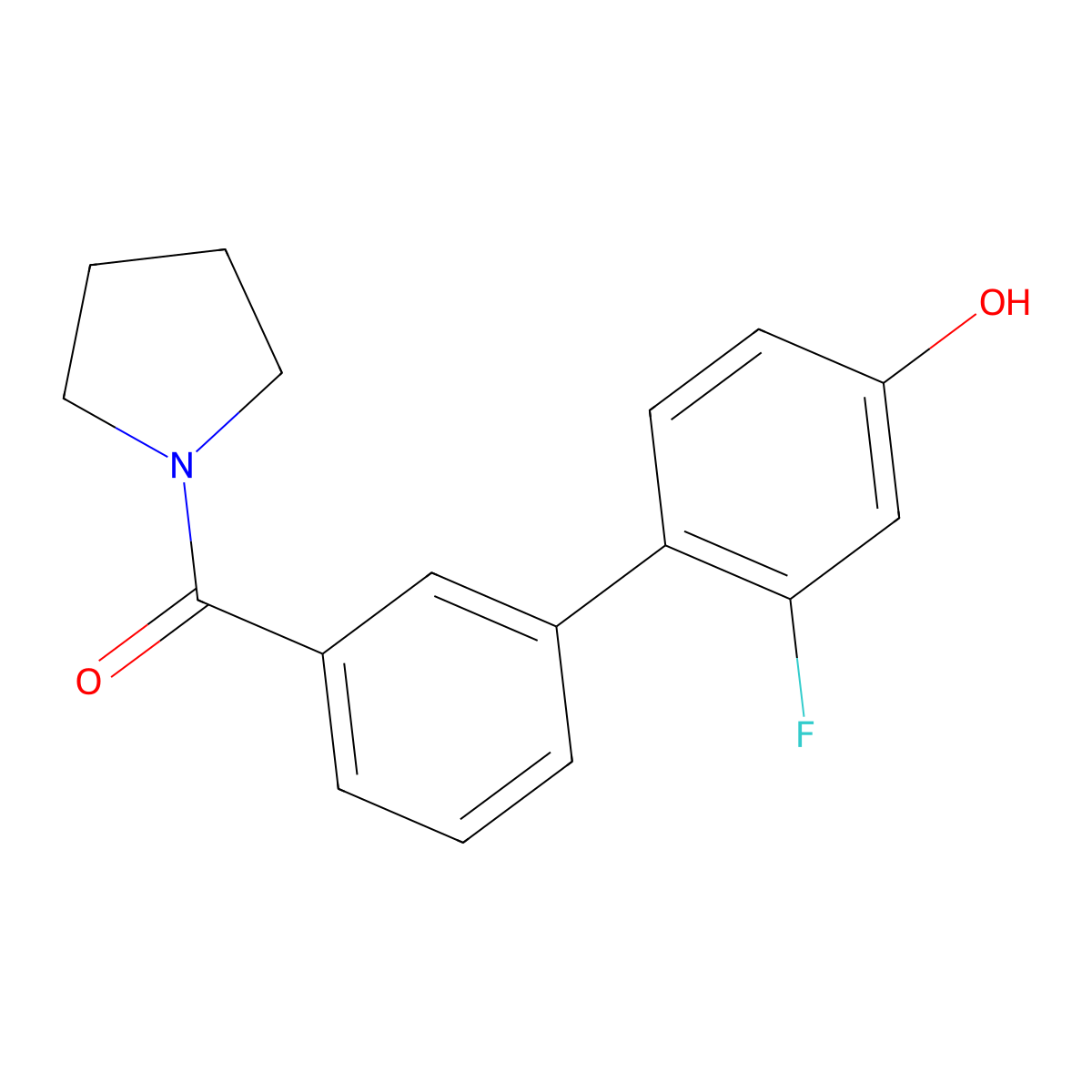 3-Fluoro-4-(3-pyrrolidinylcarbonylphenyl)phenol molecular structure, CAS 1261952-86-6