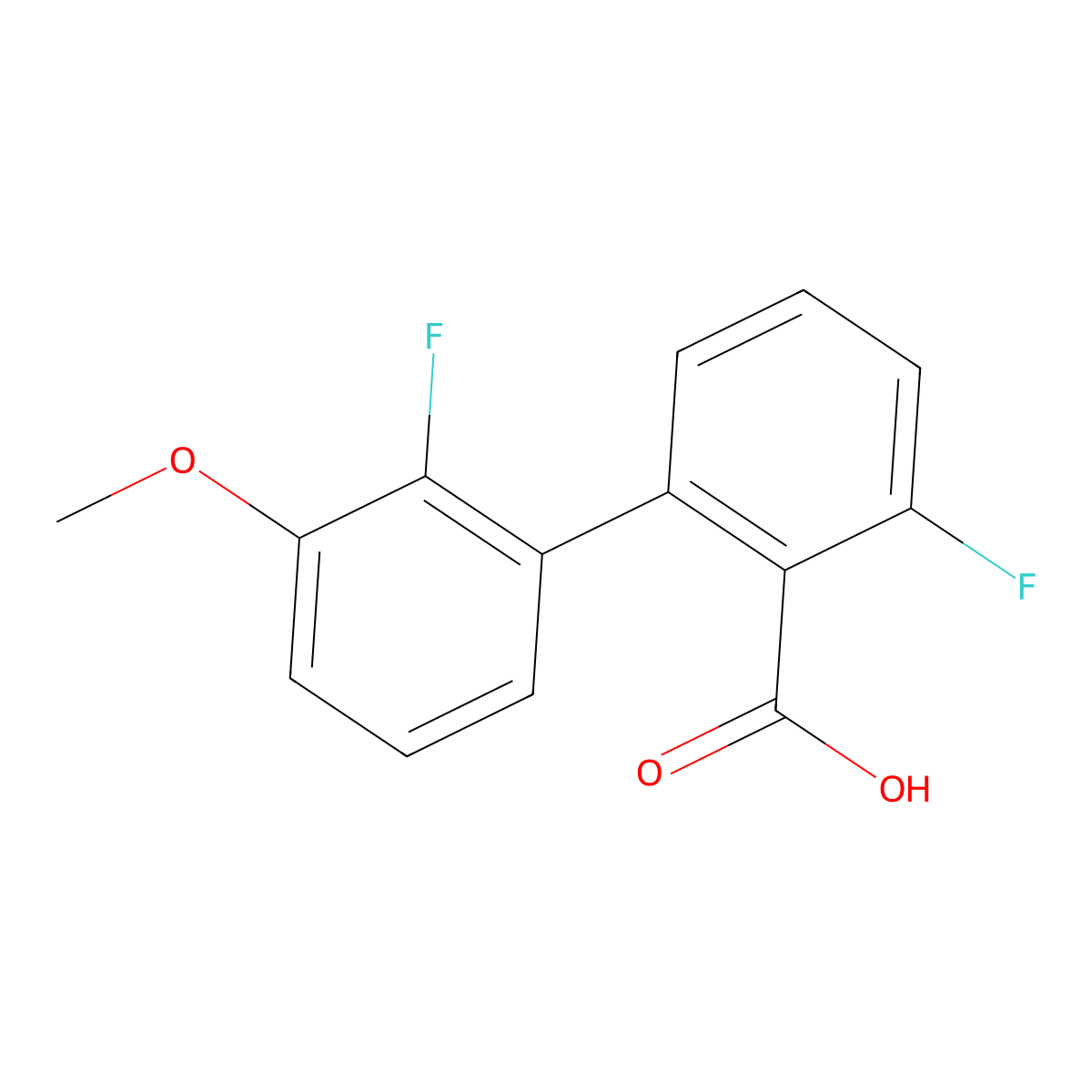 6-Fluoro-2-(2-fluoro-3-methoxyphenyl)benzoic acid molecular structure, CAS 1261952-88-8