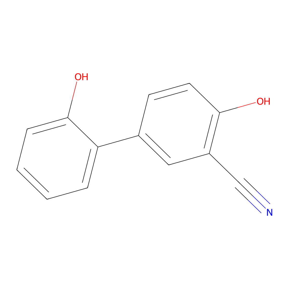 2-Cyano-4-(2-hydroxyphenyl)phenol molecular structure, CAS 1261953-02-9