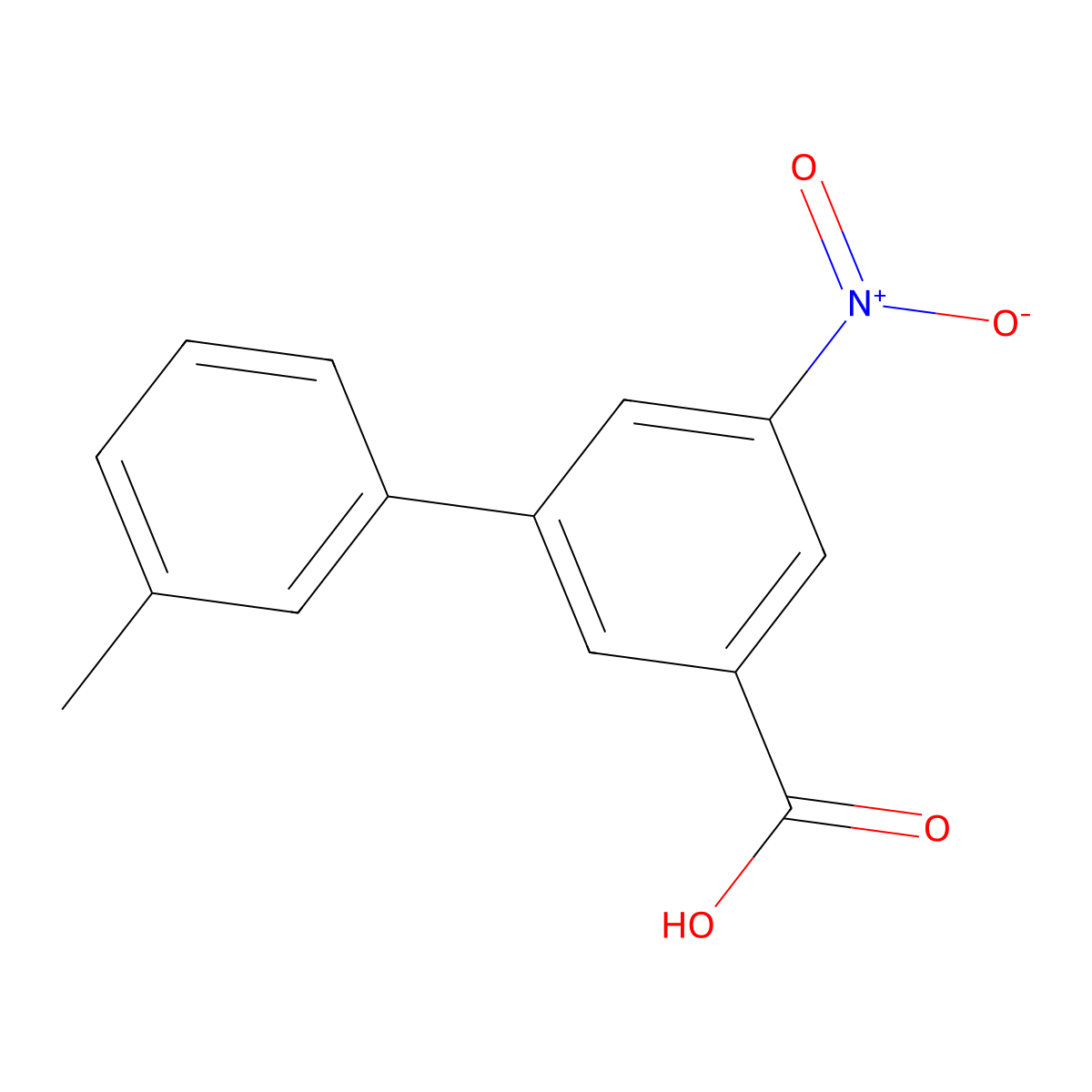 3-(3-Methylphenyl)-5-nitrobenzoic acid molecular structure, CAS 1261953-03-0