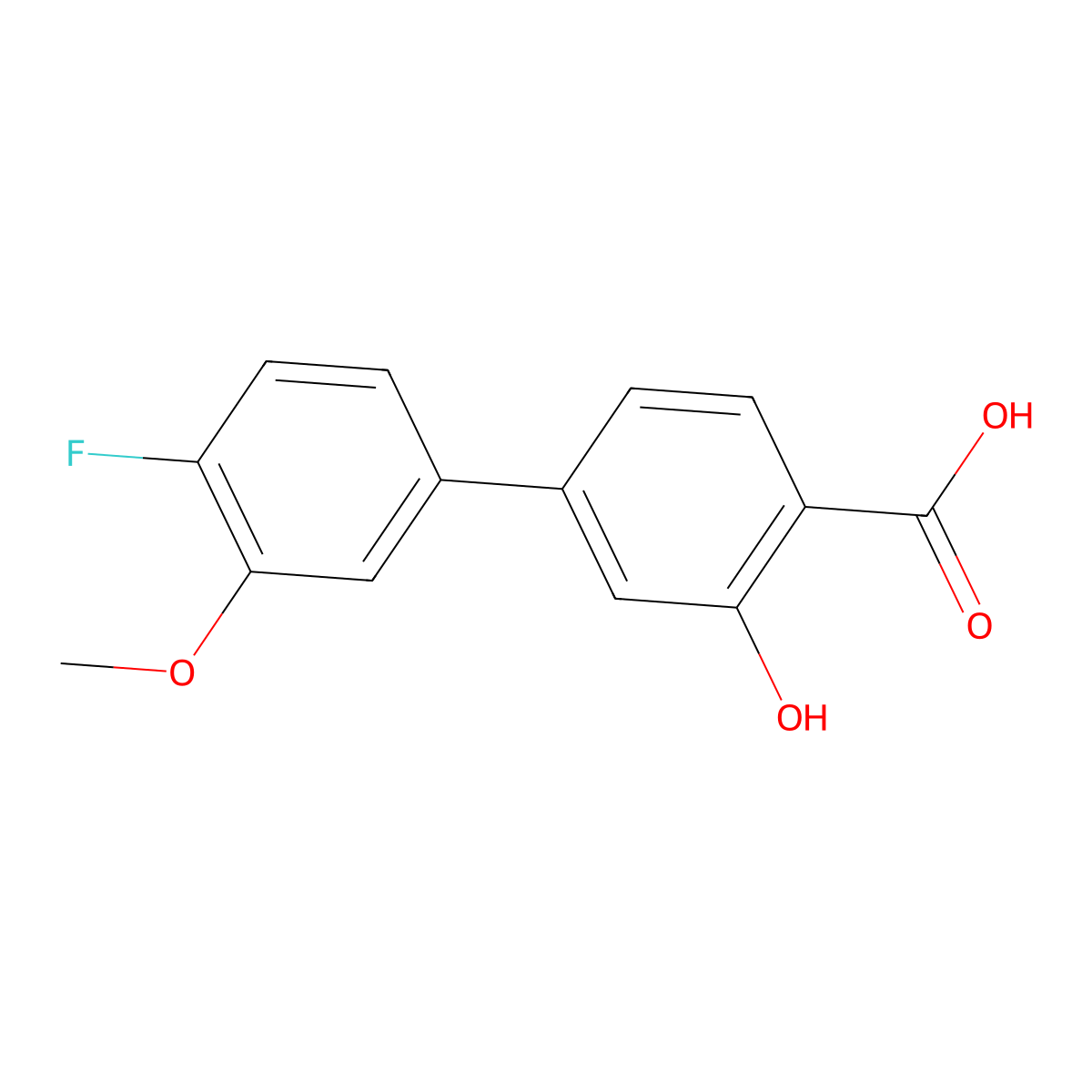 4-(4-Fluoro-3-methoxyphenyl)-2-hydroxybenzoic acid molecular structure, CAS 1261953-23-4
