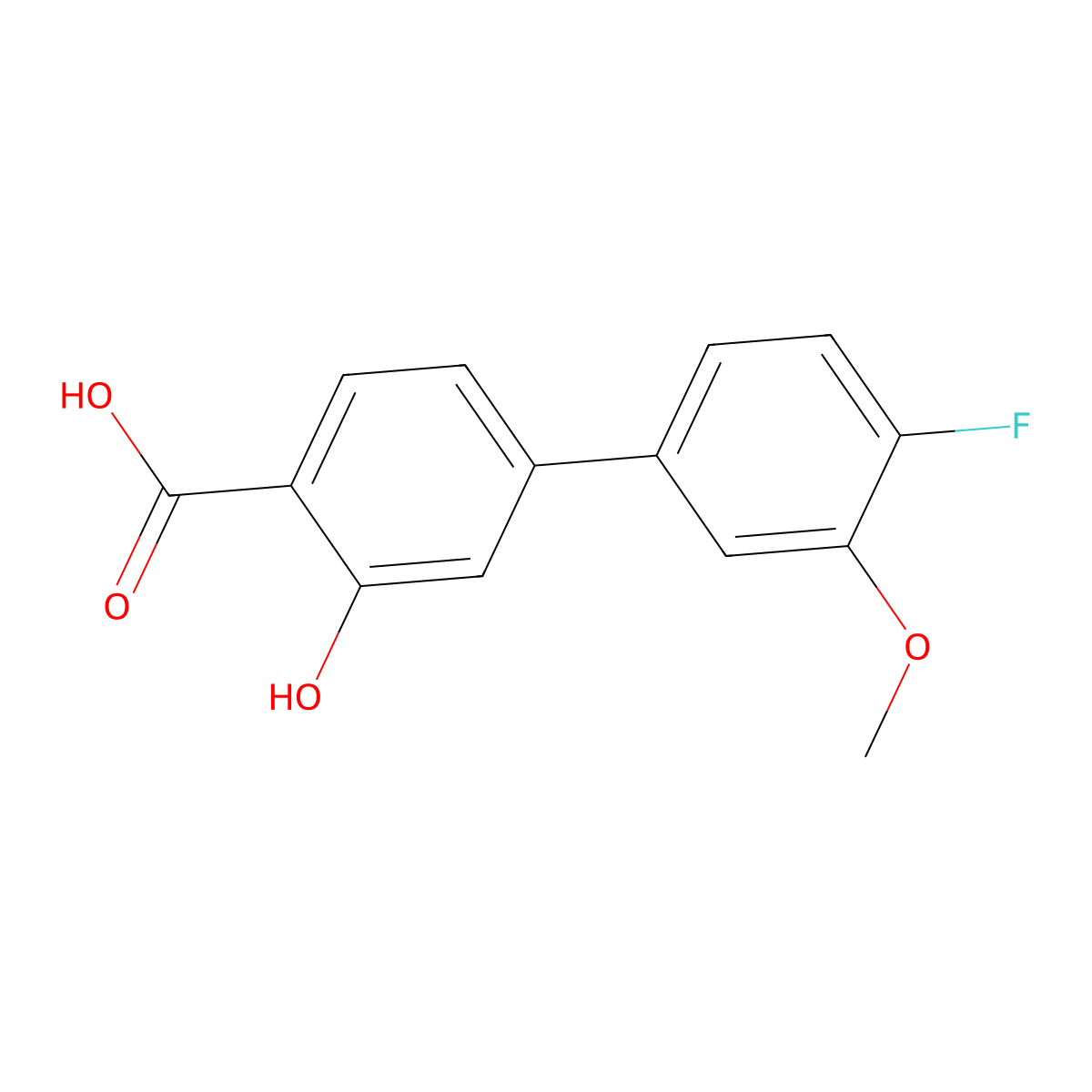 4-(4-Fluoro-3-methoxyphenyl)-2-hydroxybenzoic acid molecular structure, CAS 1261953-23-4