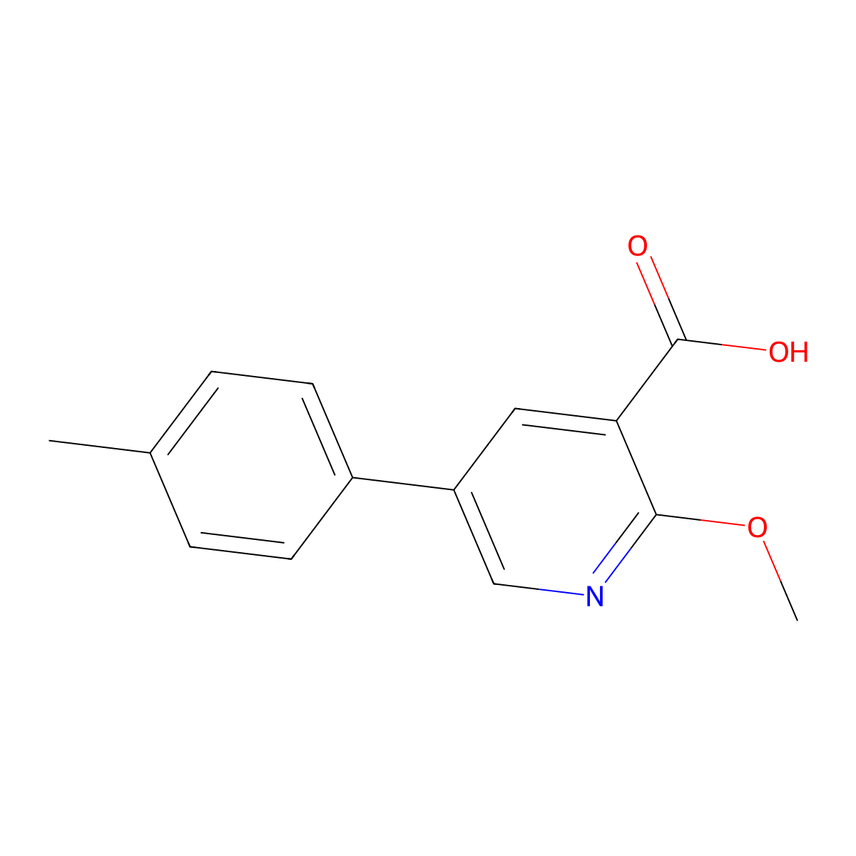 2-Methoxy-5-(4-methylphenyl)nicotinic acid molecular structure, CAS 1261953-30-3