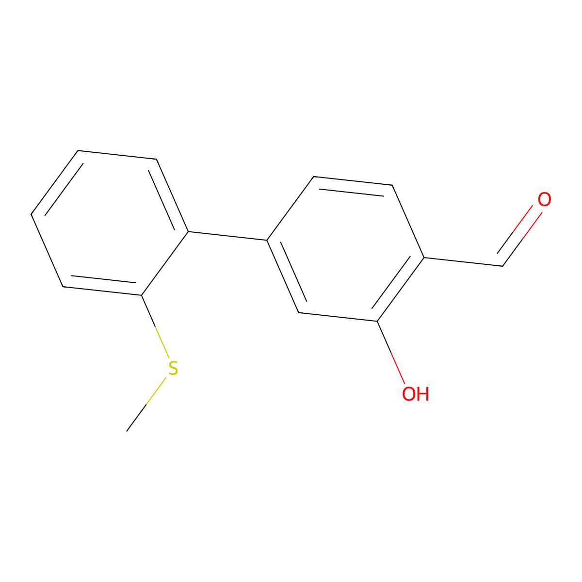 2-Formyl-5-(2-methylthiophenyl)phenol molecular structure, CAS 1261953-40-5