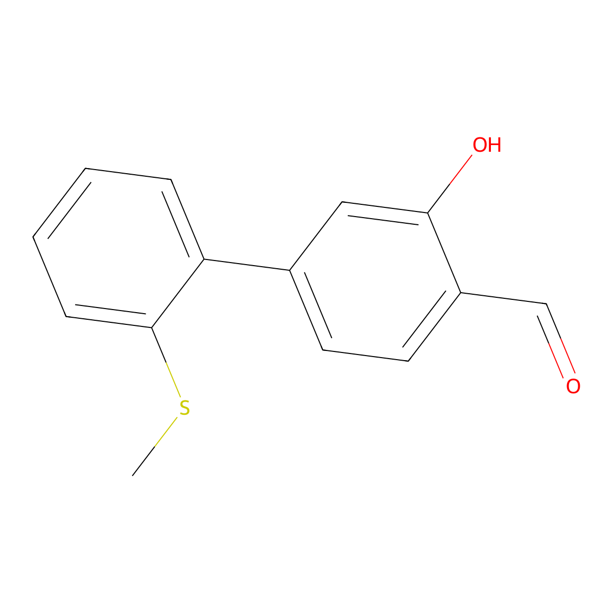 2-Formyl-5-(2-methylthiophenyl)phenol molecular structure, CAS 1261953-40-5