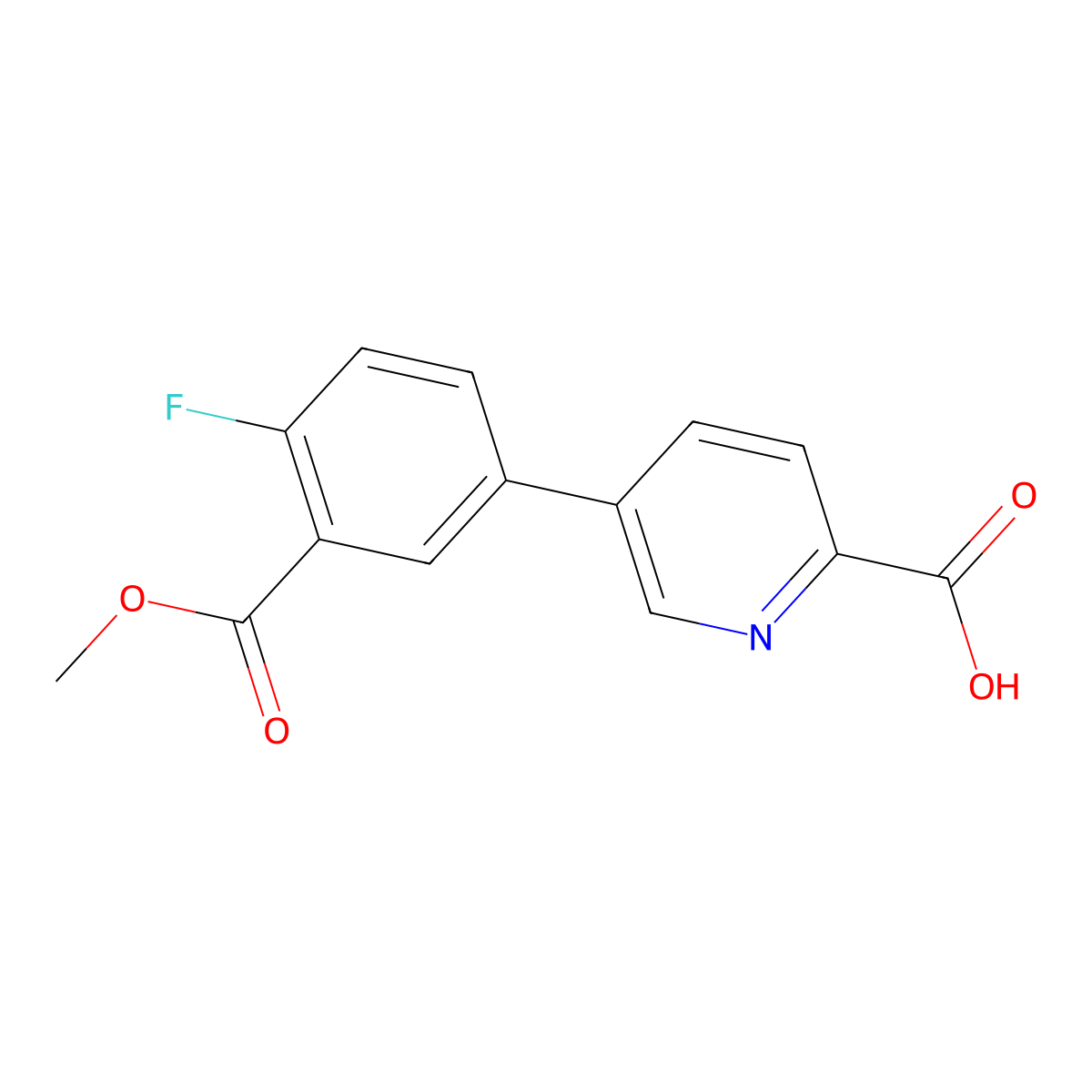 5-(4-Fluoro-3-methoxycarbonylphenyl)picolinic acid molecular structure, CAS 1261953-45-0