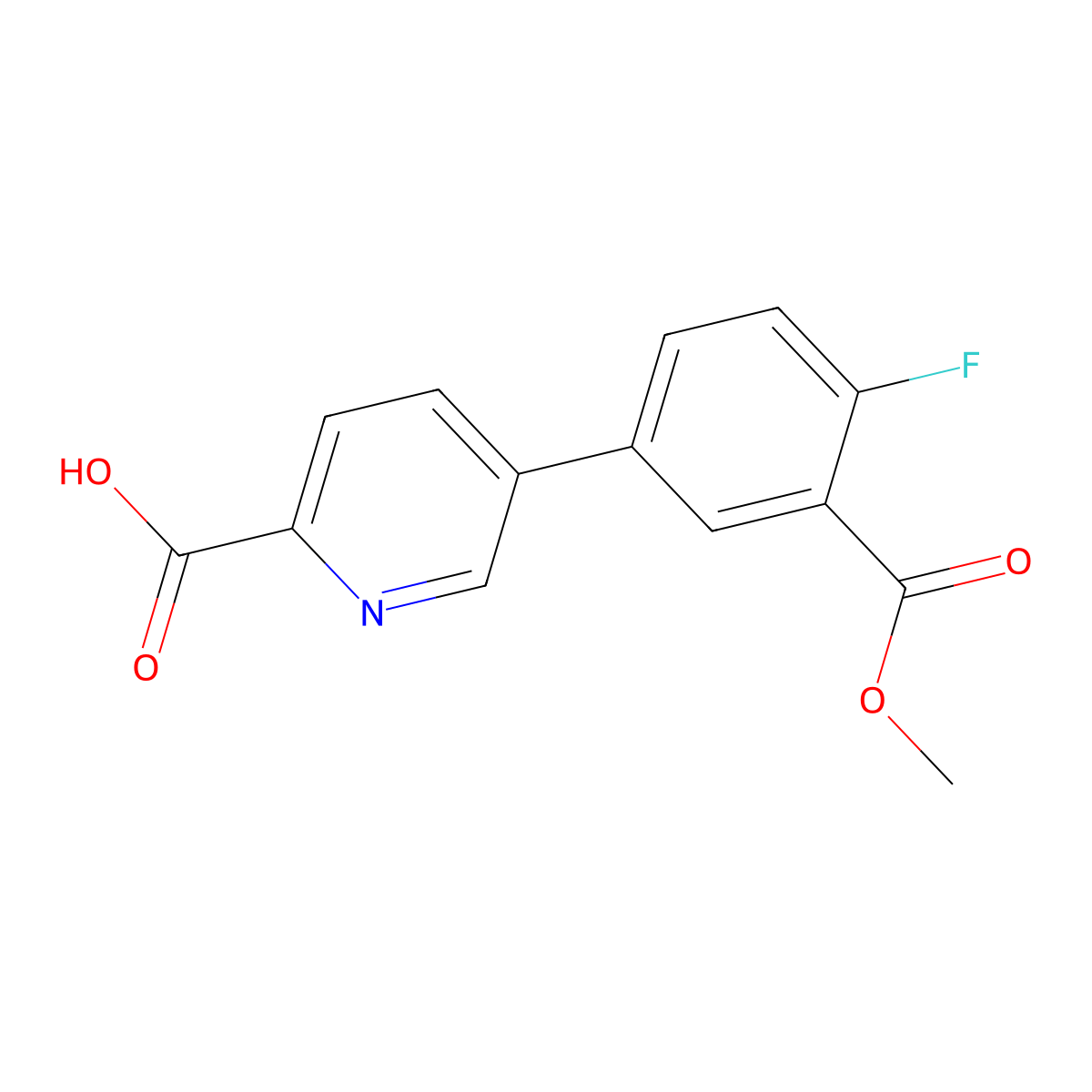 5-(4-Fluoro-3-methoxycarbonylphenyl)picolinic acid molecular structure, CAS 1261953-45-0