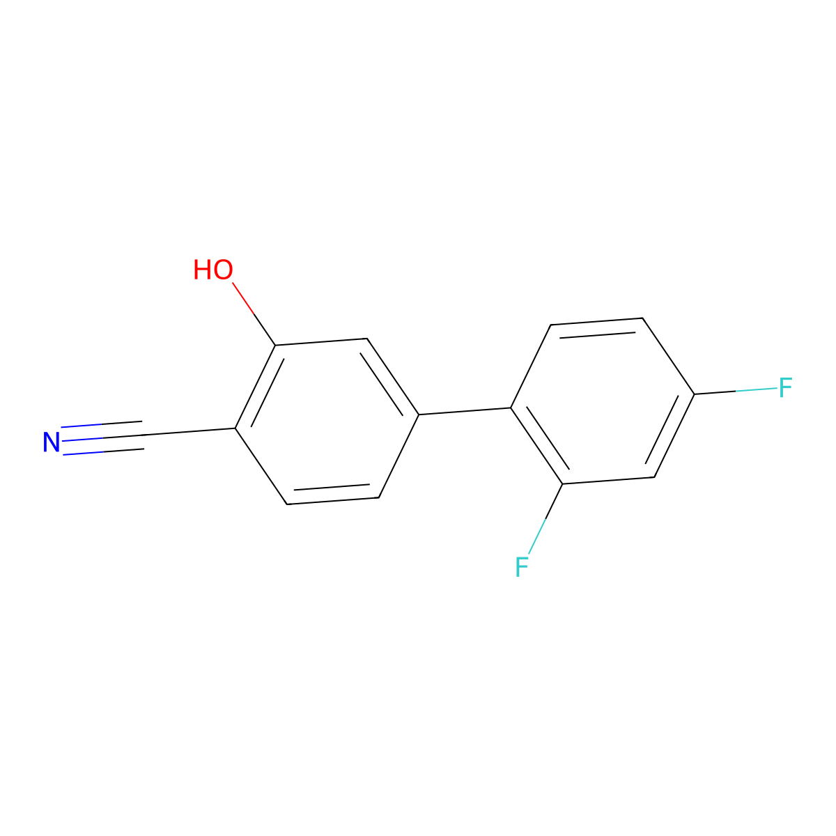 2-Cyano-5-(2,4-difluorophenyl)phenol molecular structure, CAS 1261953-50-7