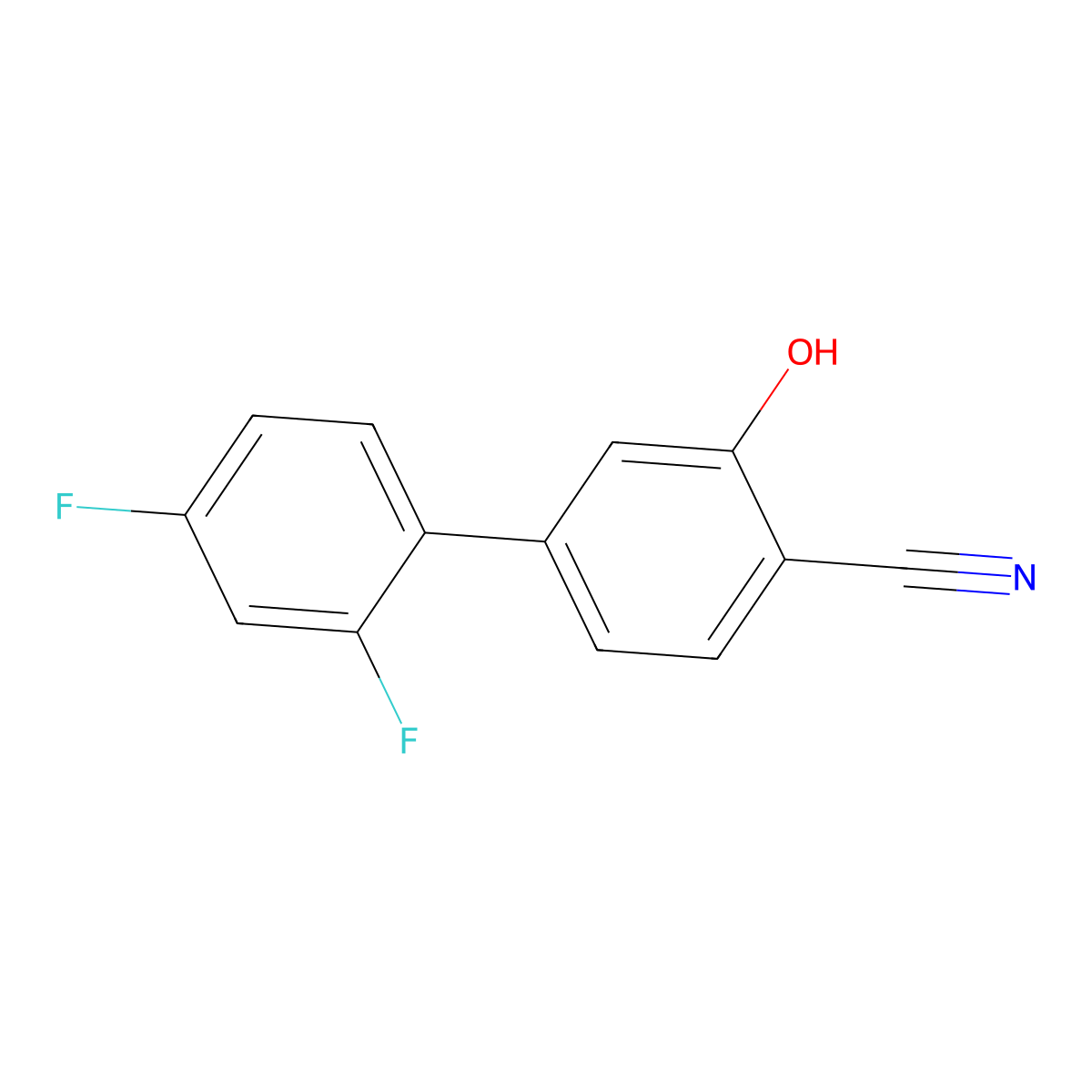 2-Cyano-5-(2,4-difluorophenyl)phenol molecular structure, CAS 1261953-50-7