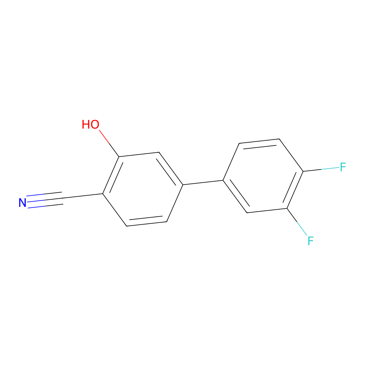 2-Cyano-5-(3,4-difluorophenyl)phenol molecular structure, CAS 1261953-58-5