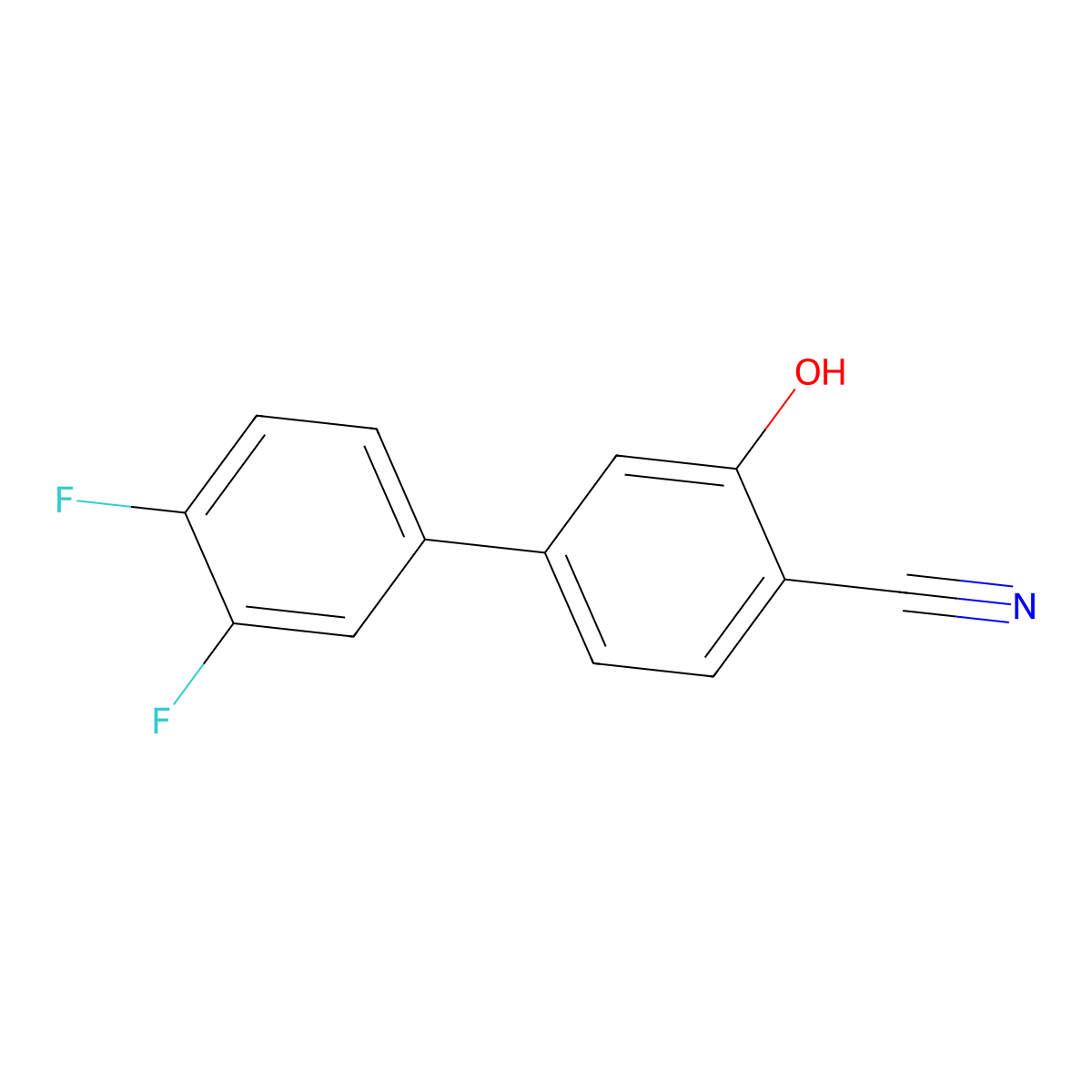 2-Cyano-5-(3,4-difluorophenyl)phenol molecular structure, CAS 1261953-58-5