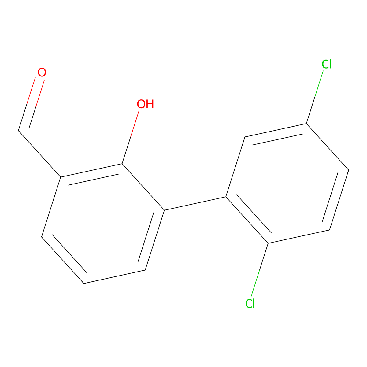 6-(2,5-Dichlorophenyl)-2-formylphenol molecular structure, CAS 1261953-66-5