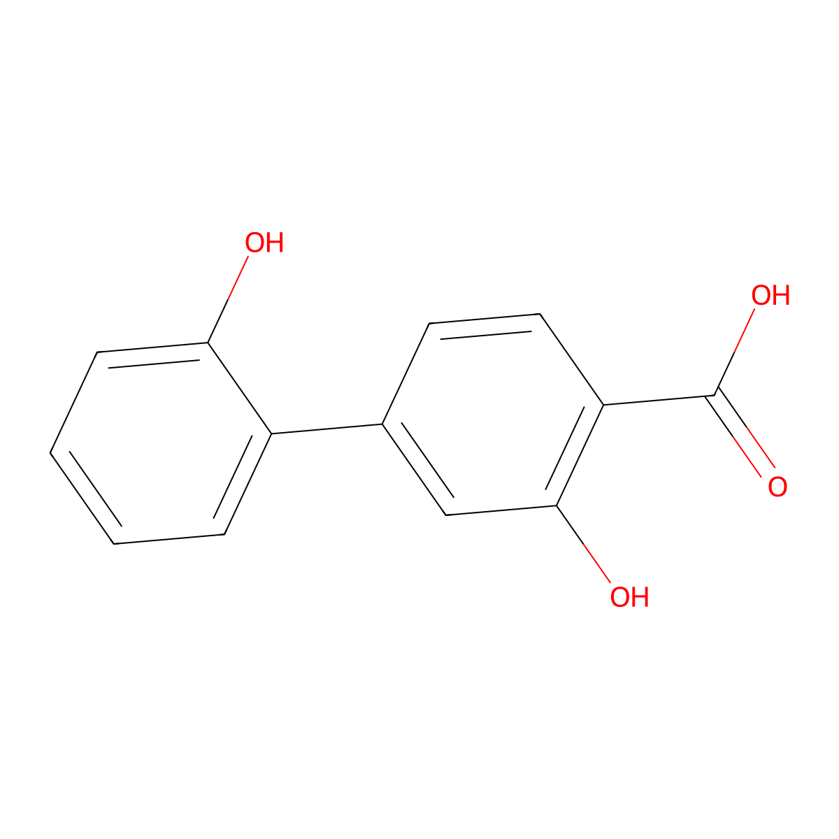 4-(2-Hydroxyphenyl)-2-hydroxybenzoic acid molecular structure, CAS 1261953-68-7