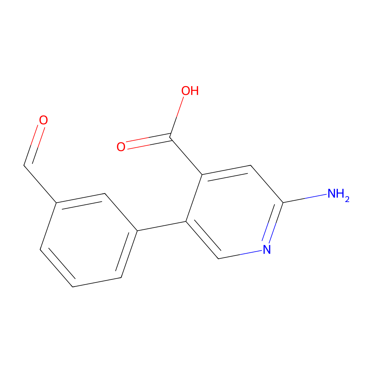 2-Amino-5-(3-formylphenyl)pyridine-4-carboxylic acid molecular structure, CAS 1261953-69-8