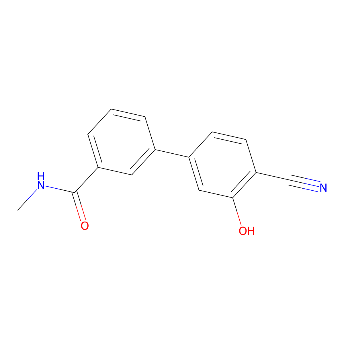 2-Cyano-5-[3-(N-methylaminocarbonyl)phenyl]phenol molecular structure, CAS 1261953-72-3