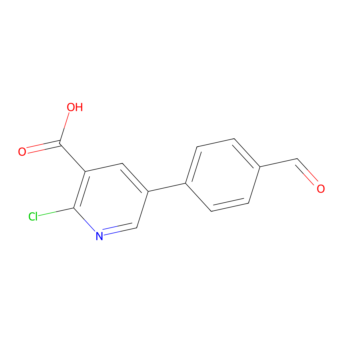 2-Chloro-5-(4-formylphenyl)pyridine-3-carboxylic acid molecular structure, CAS 1261953-73-4