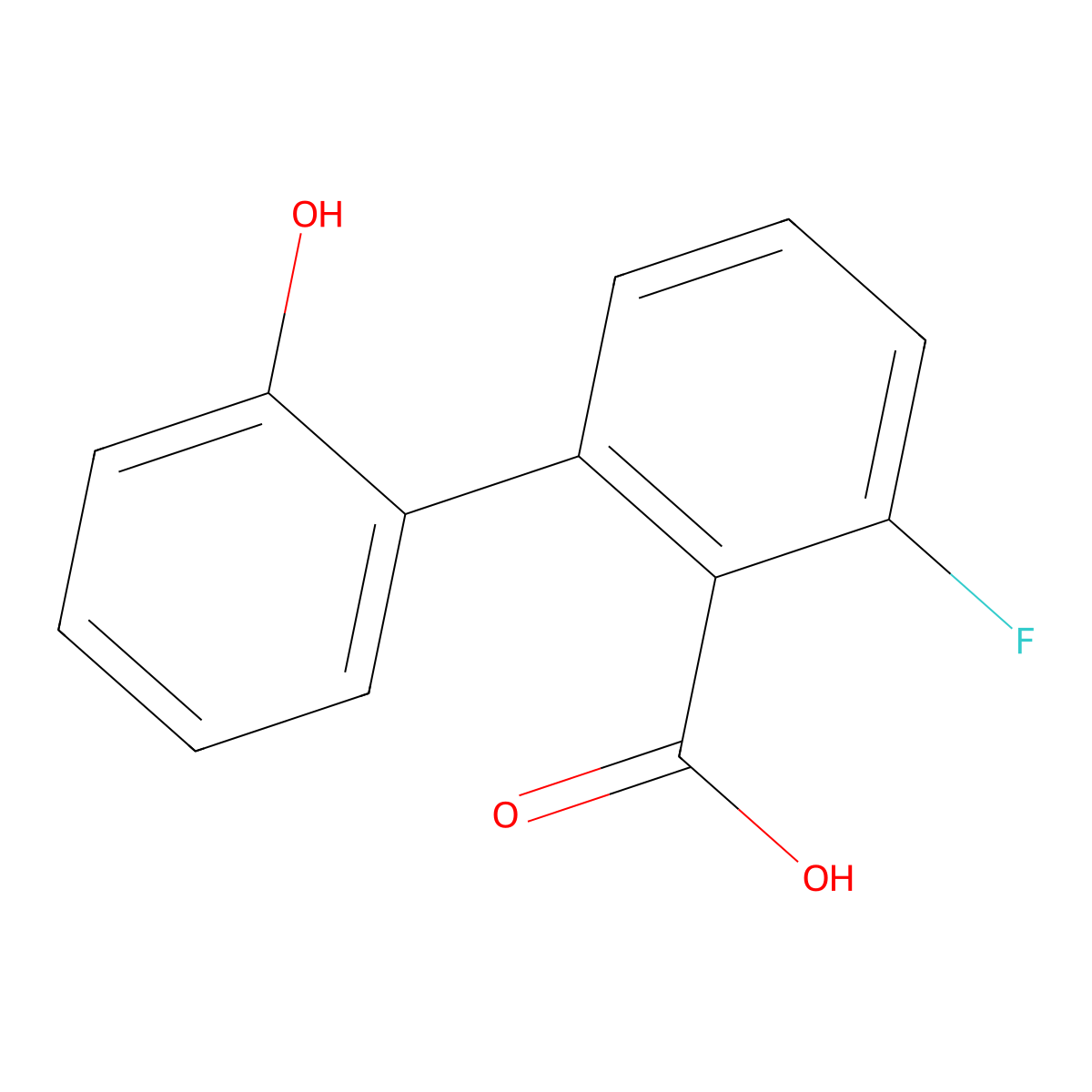 6-Fluoro-2-(2-hydroxyphenyl)benzoic acid molecular structure, CAS 1261953-78-9
