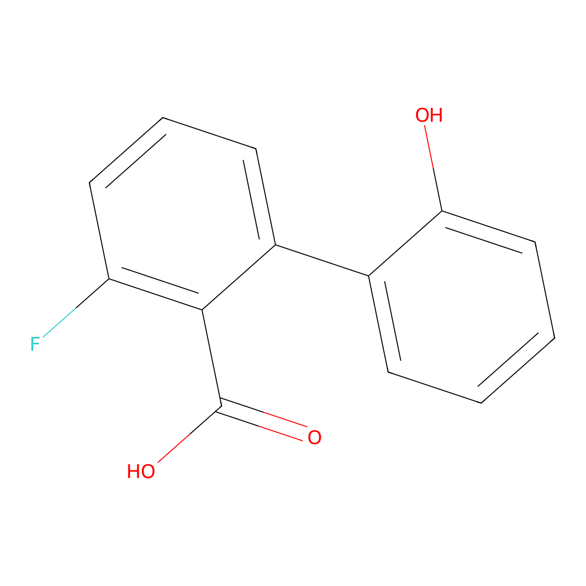 6-Fluoro-2-(2-hydroxyphenyl)benzoic acid molecular structure, CAS 1261953-78-9