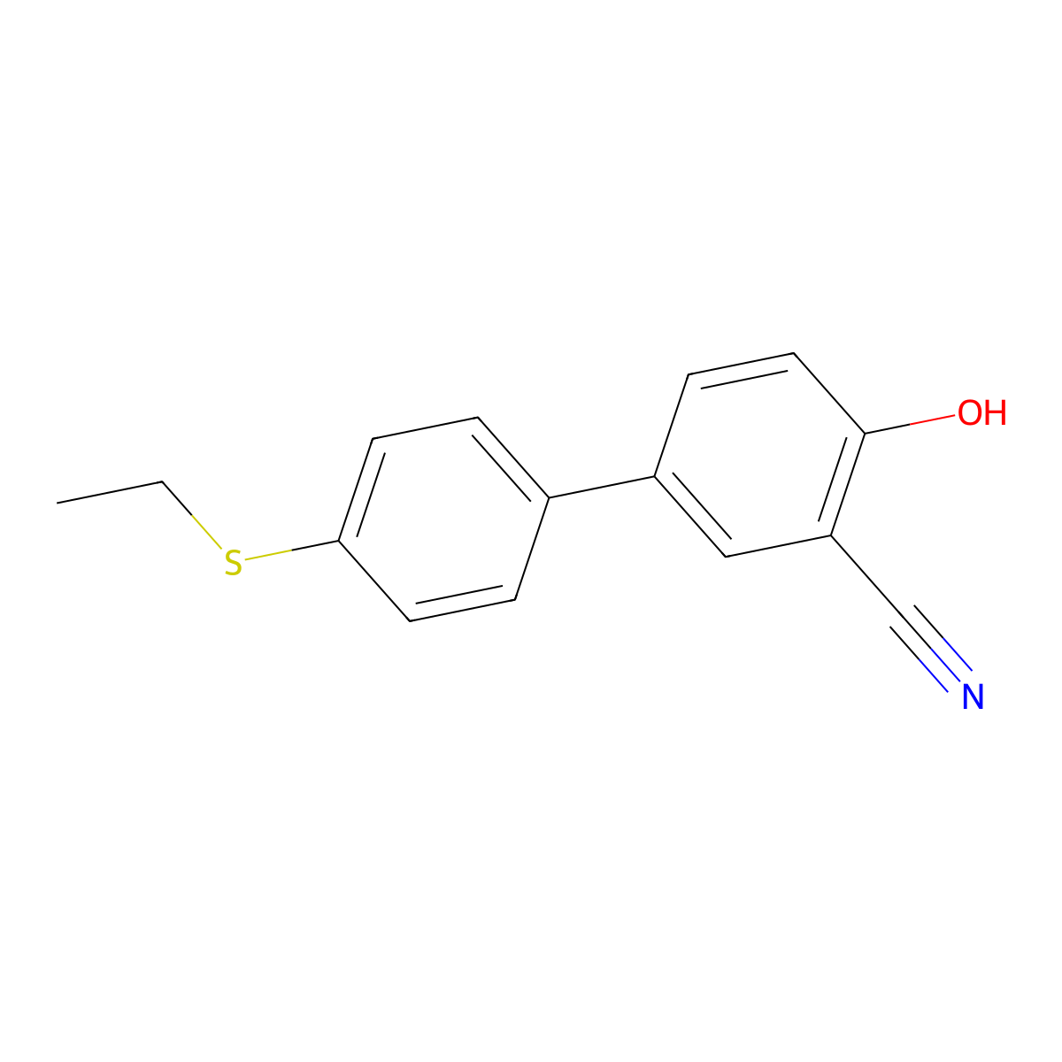 2-Cyano-4-(4-ethylthiophenyl)phenol molecular structure, CAS 1261953-80-3