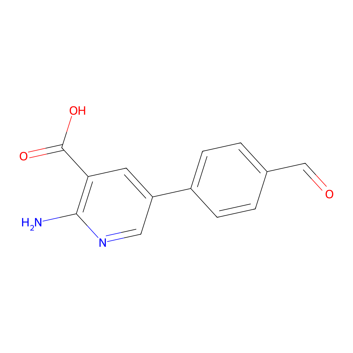 2-Amino-5-(4-formylphenyl)nicotinic acid molecular structure, CAS 1261953-83-6