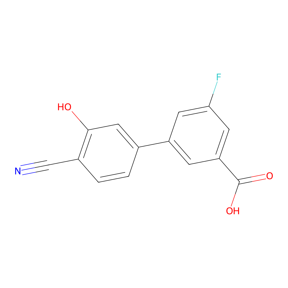 5-(3-Carboxy-5-fluorophenyl)-2-cyanophenol molecular structure, CAS 1261953-84-7