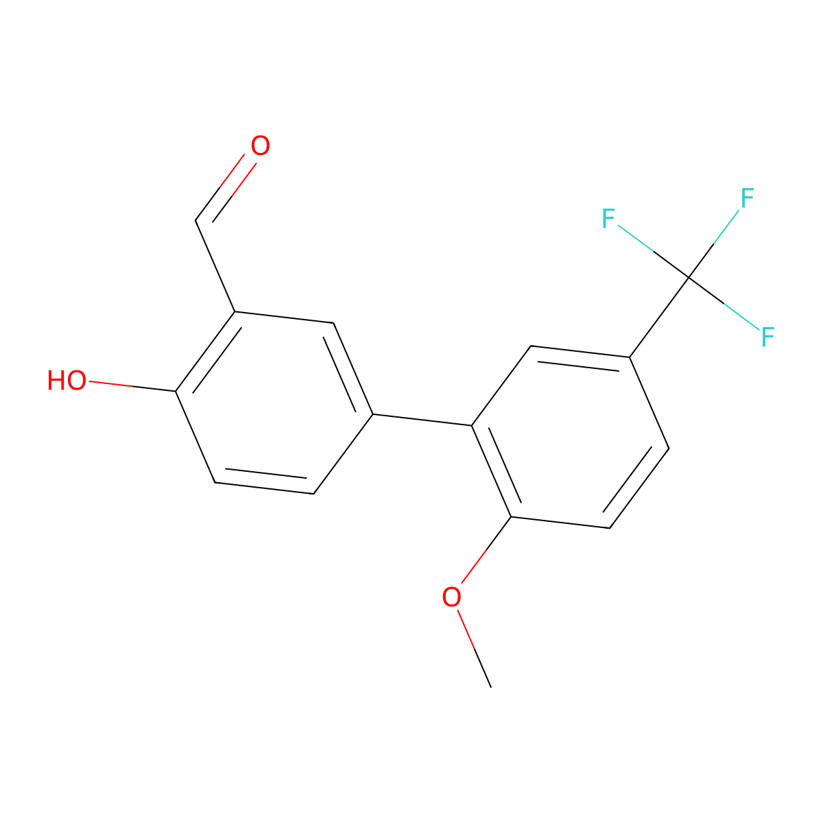 4-Hydroxy-2'-methoxy-5'-(trifluoromethyl)-[1,1'-biphenyl]-3-carbaldehyde molecular structure, CAS 1261953-85-8
