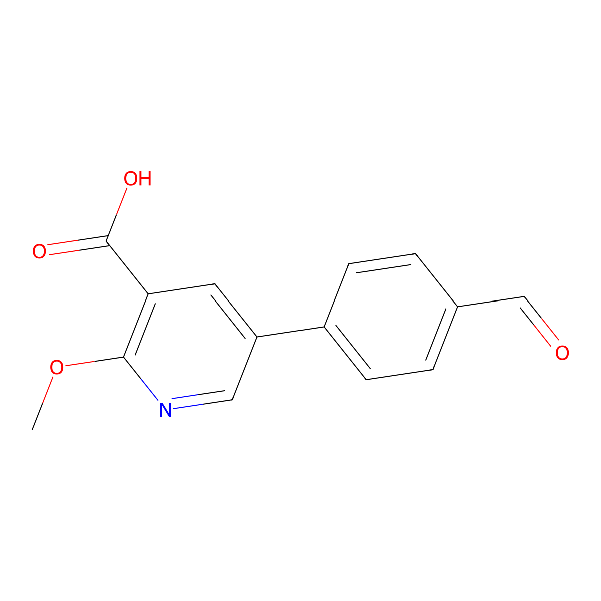 5-(4-Formylphenyl)-2-methoxynicotinic acid molecular structure, CAS 1261953-88-1