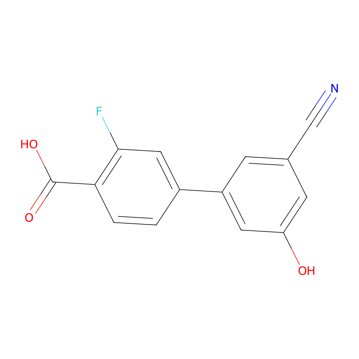 5-(4-Carboxy-3-fluorophenyl)-3-cyanophenol molecular structure, CAS 1261953-89-2