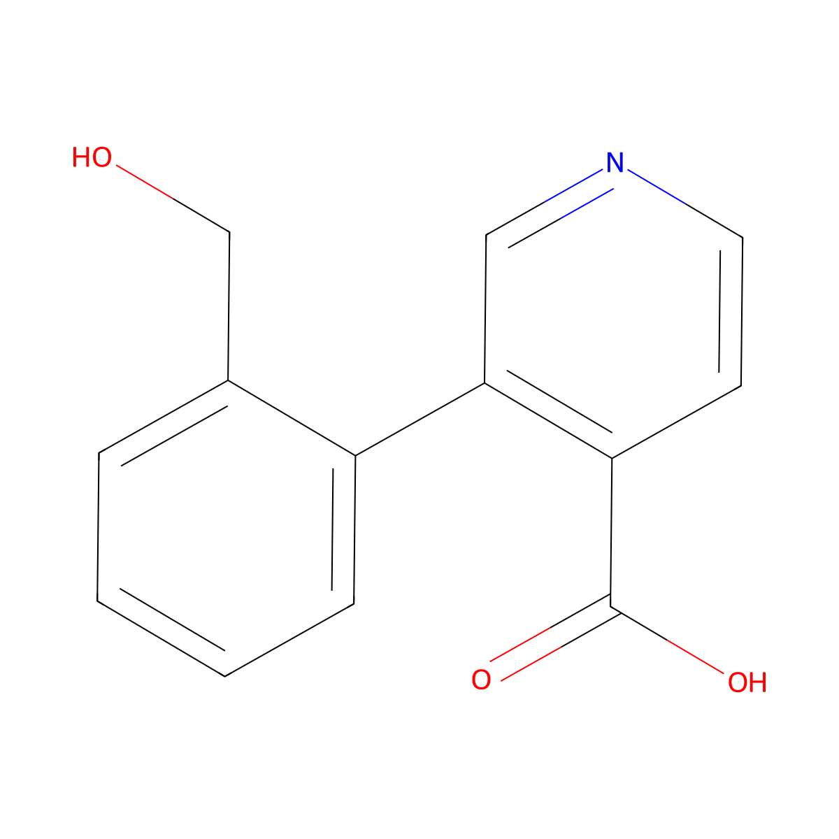 3-[2-(Hydroxymethyl)phenyl]pyridine-4-carboxylic acid molecular structure, CAS 1261953-93-8