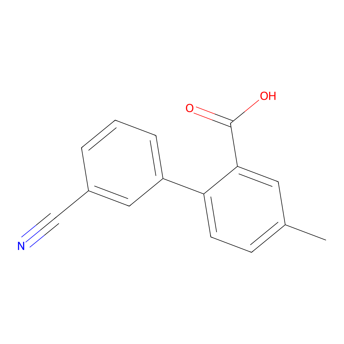 2-(3-Cyanophenyl)-5-methylbenzoic acid molecular structure, CAS 1261953-95-0