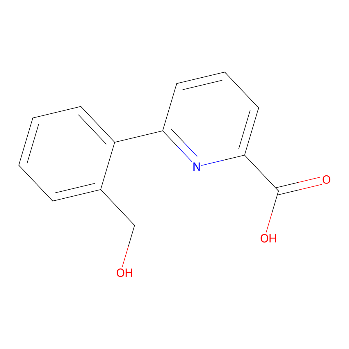 6-(2-Hydroxymethylphenyl)picolinic acid molecular structure, CAS 1261953-96-1