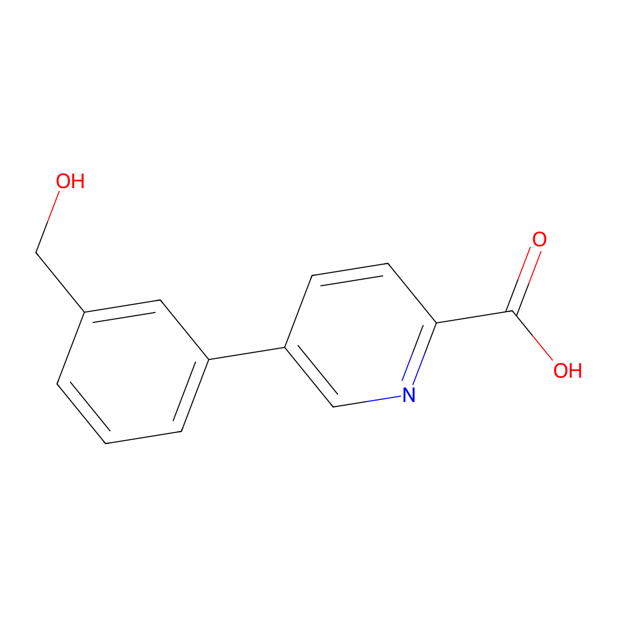 5-(3-(Hydroxymethyl)phenyl)picolinic acid molecular structure, CAS 1261953-99-4