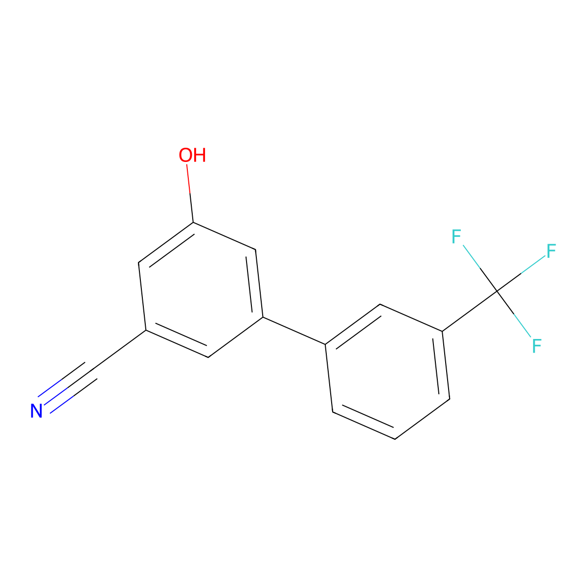 3-Cyano-5-(3-trifluoromethylphenyl)phenol molecular structure, CAS 1261954-01-1