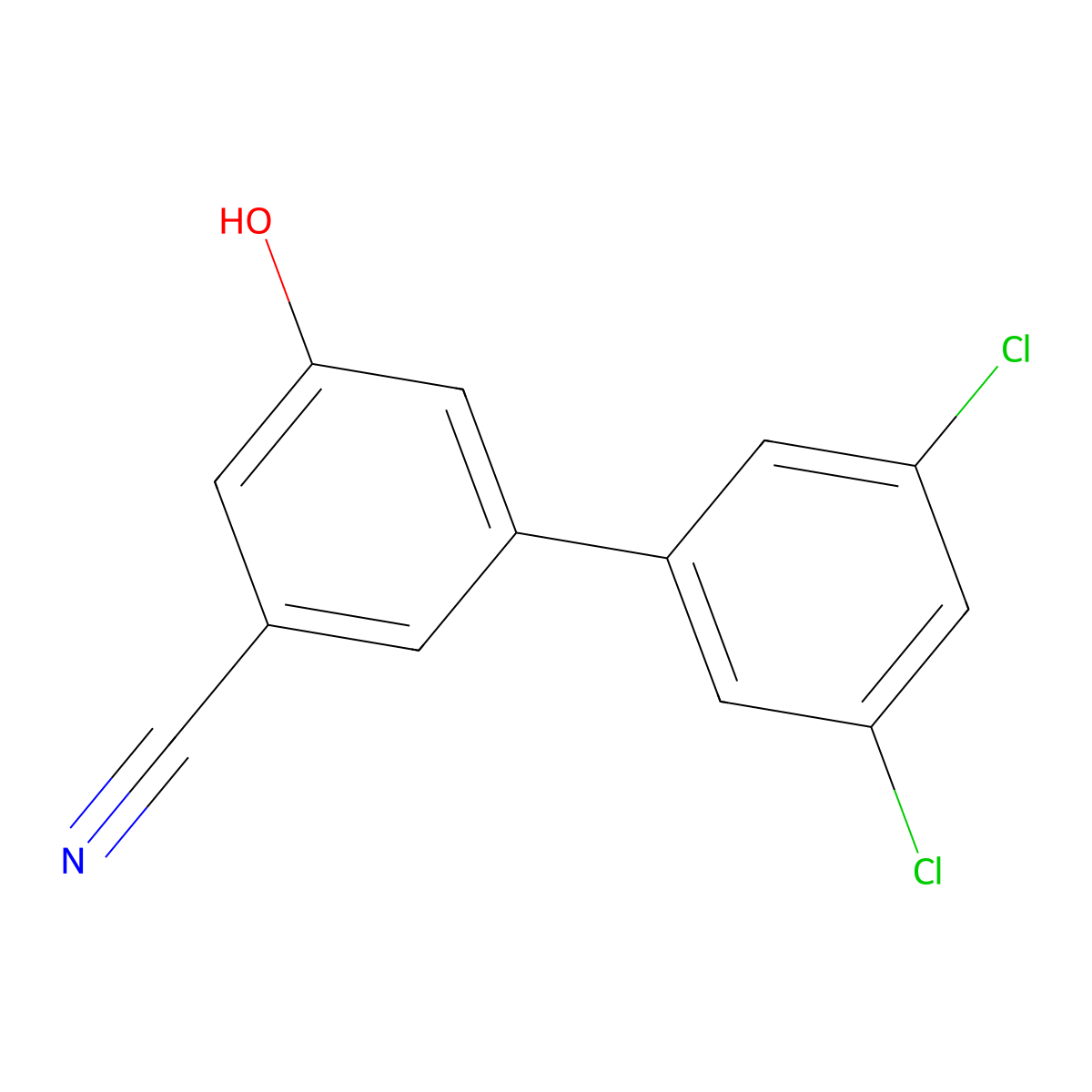 3-Cyano-5-(3,5-dichlorophenyl)phenol molecular structure, CAS 1261954-05-5