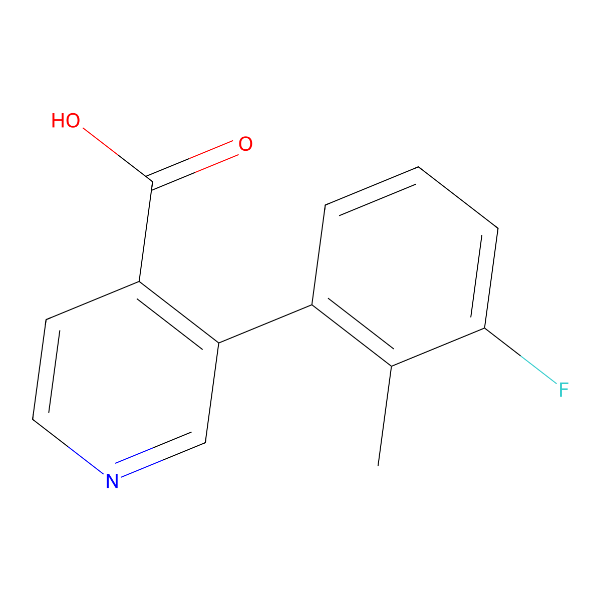 3-(3-Fluoro-2-methylphenyl)isonicotinic acid molecular structure, CAS 1261954-06-6