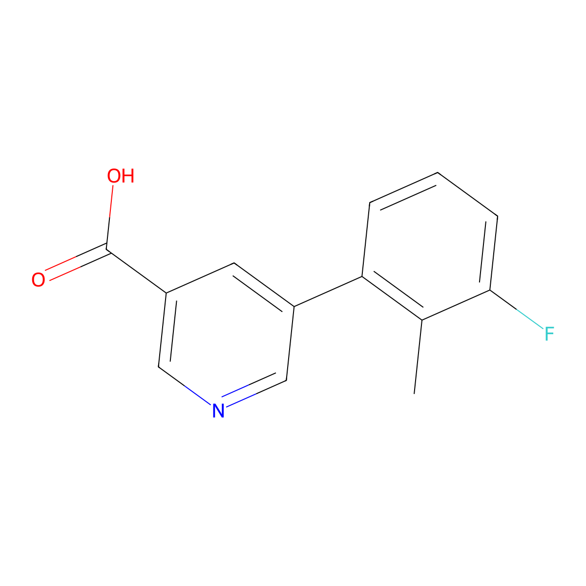 5-(3-Fluoro-2-methylphenyl)nicotinic acid molecular structure, CAS 1261954-10-2