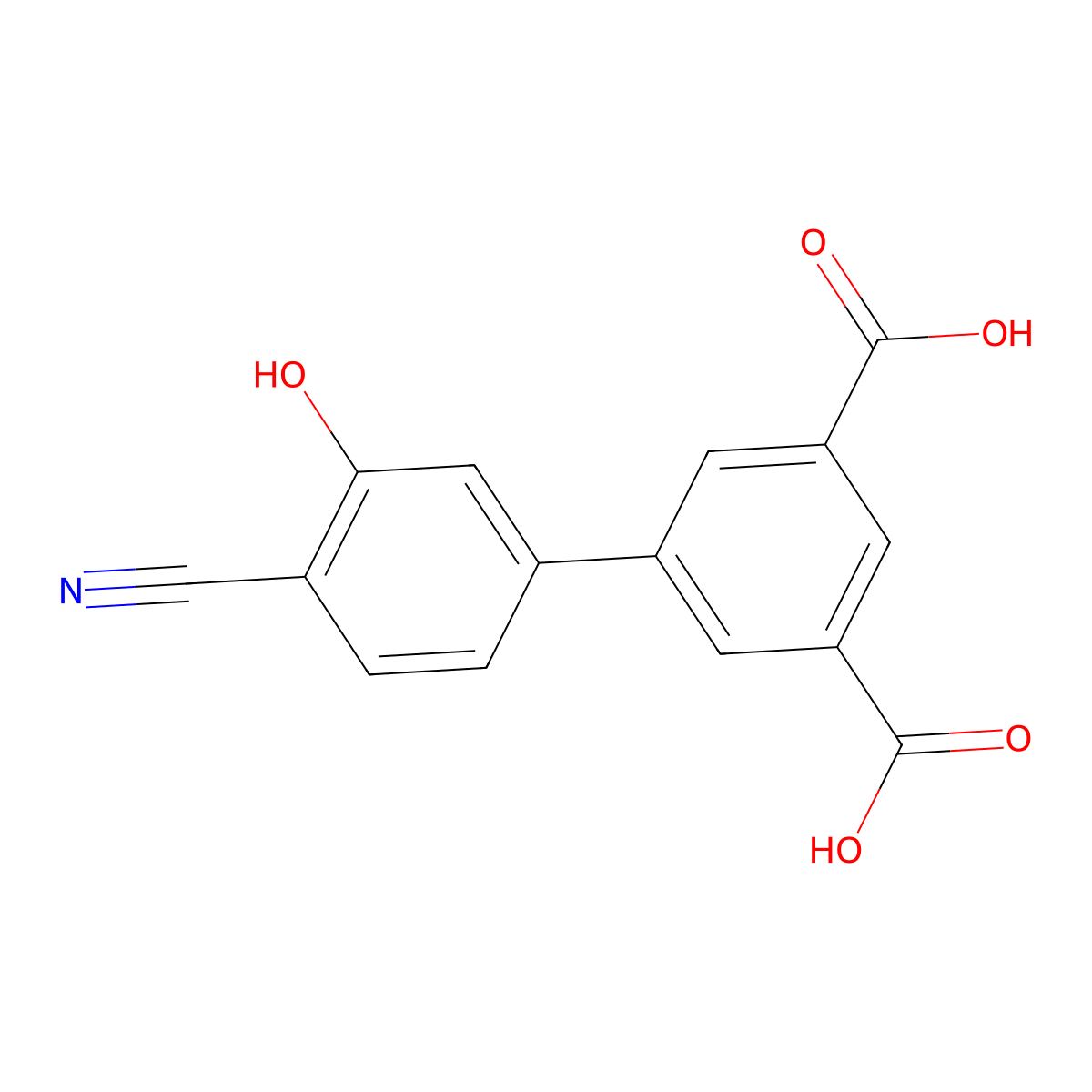 2-Cyano-5-(3,5-dicarboxyphenyl)phenol molecular structure, CAS 1261954-11-3