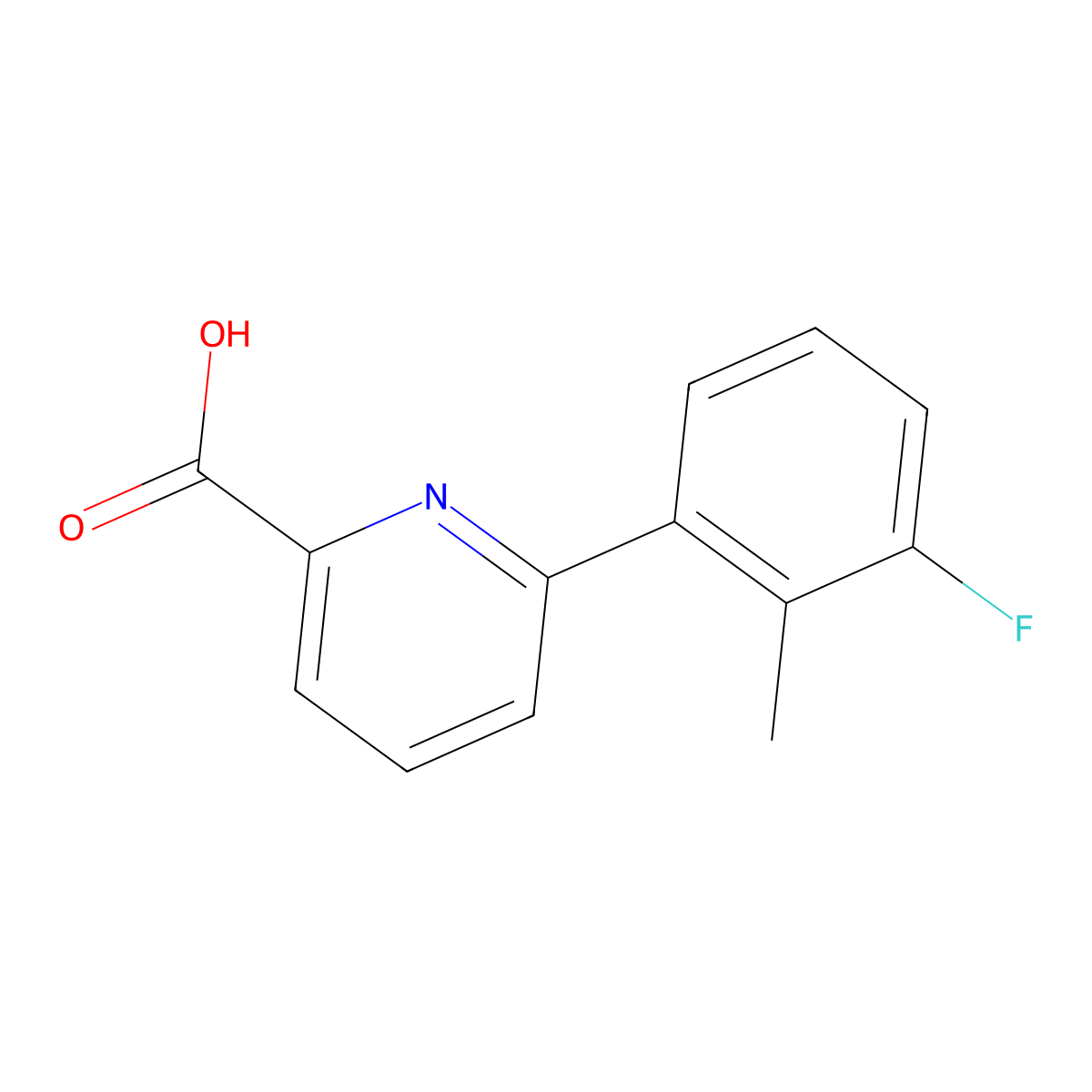 6-(3-Fluoro-2-methylphenyl)picolinic acid molecular structure, CAS 1261954-14-6